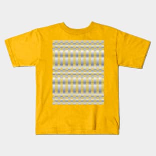 Gold and Silver (Checkers and Stripes) Kids T-Shirt